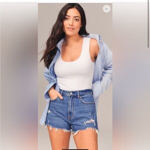 Abercrombie & Fitch Curve Love High-rise The Cutoff Shorts